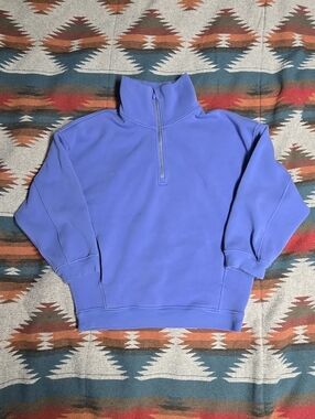 Lululemon Thick Fleece Half Zip Pullover Sweater Periwinkle Blue Size XS/S